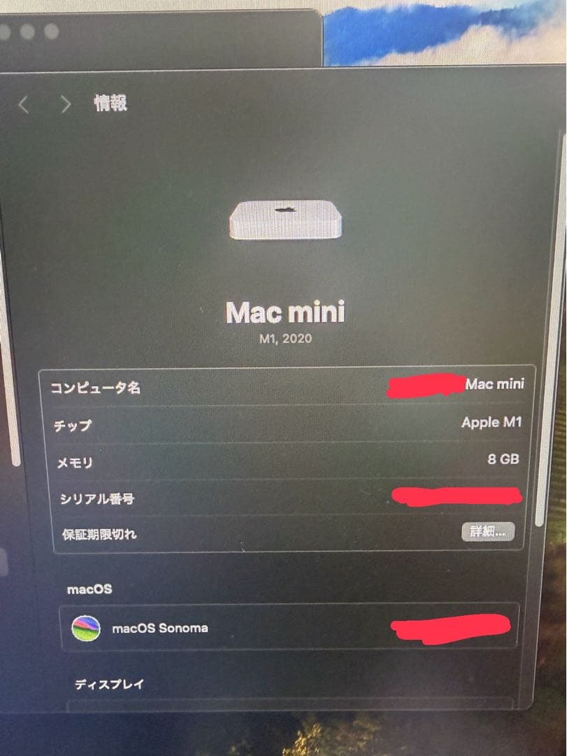 ミニPC Apple Mac mini M1 256GB