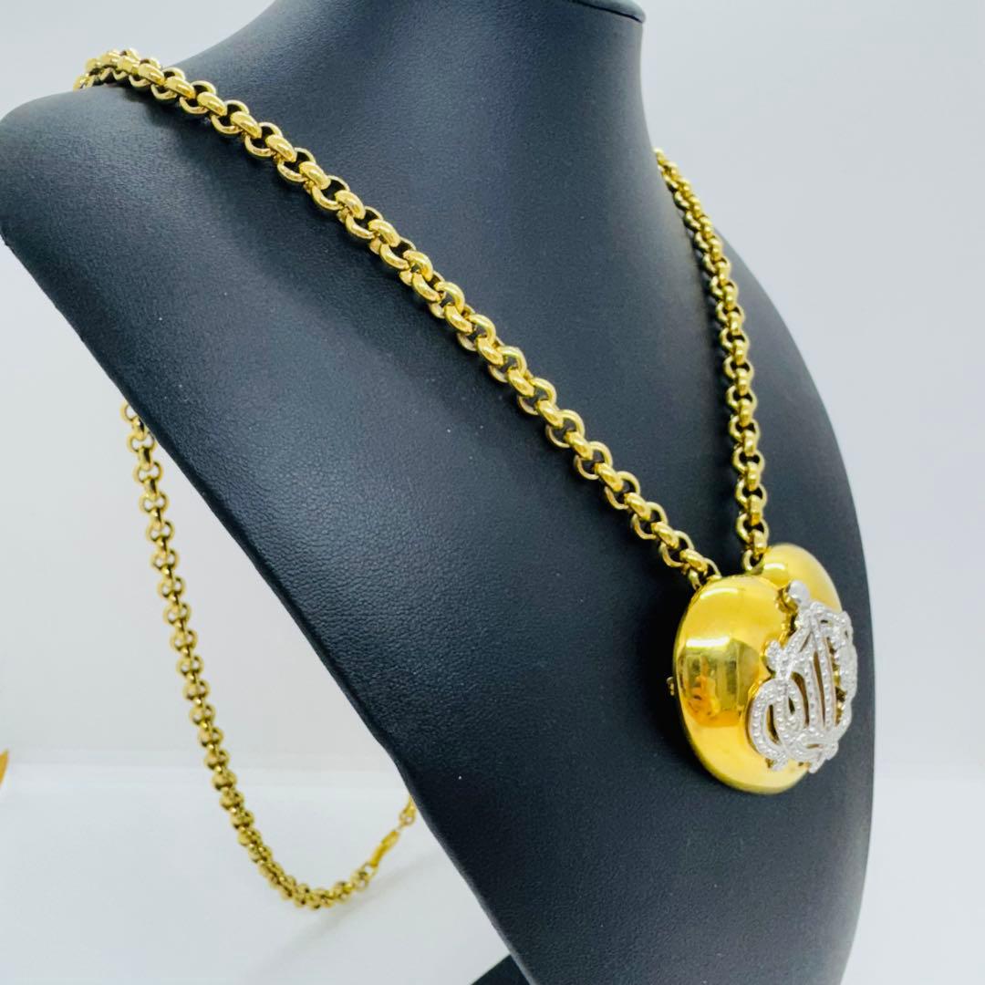 ✨Dior✨希少✨旧ロゴ✨モノグラム✨シルバーゴールド✨3Dハート✨ネックレス✨