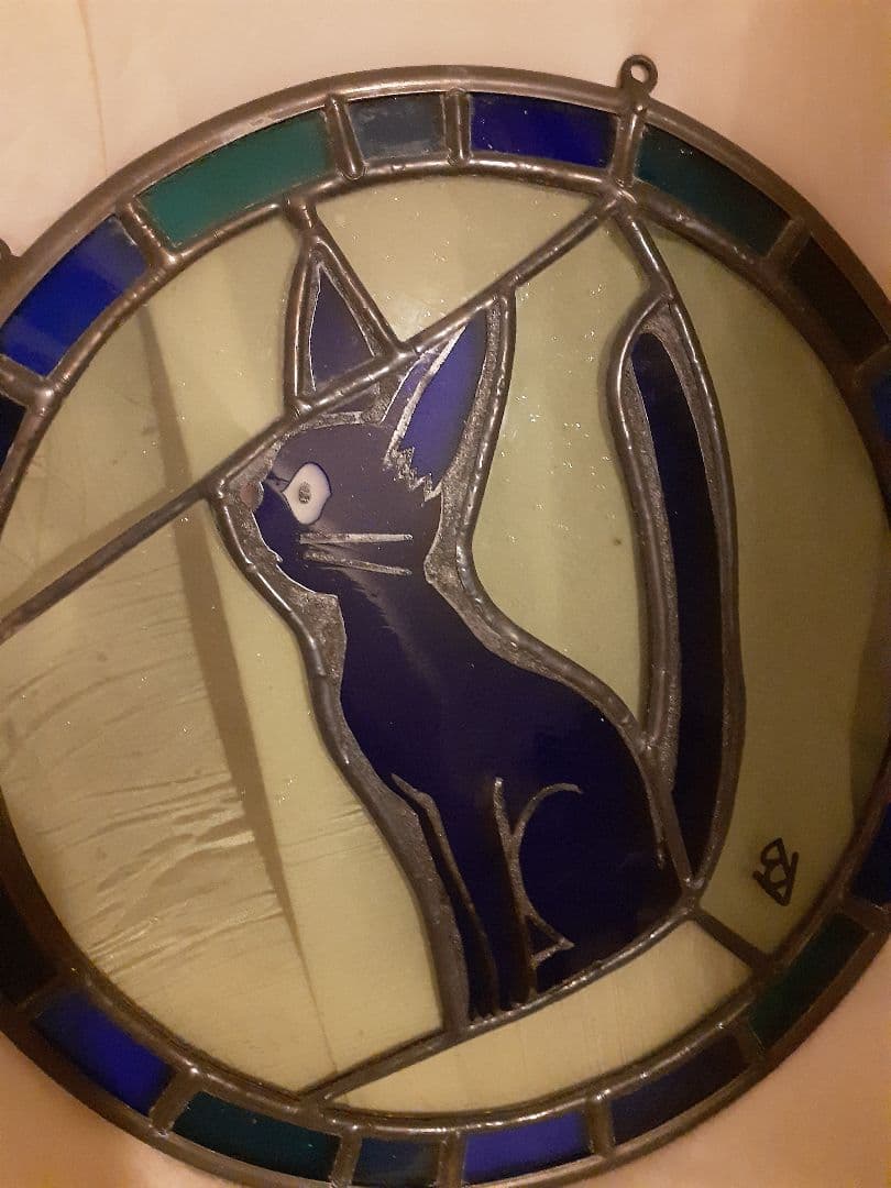 ★ジブリ美術館限定　魔女の宅急便　ジジ　ステンドグラス　黒猫ジジ　1点物