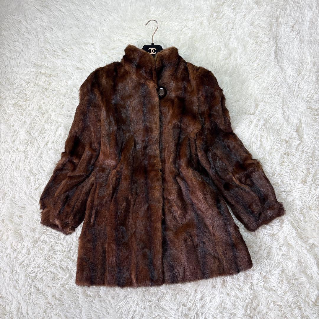 ☆大きいXLサイズ☆EMBA エンバ 毛皮 ヴィーゼルセーブル リアルファー