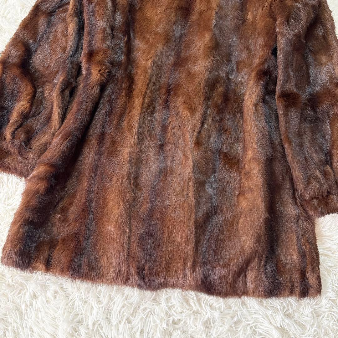 ☆大きいXLサイズ☆EMBA エンバ 毛皮 ヴィーゼルセーブル リアルファー