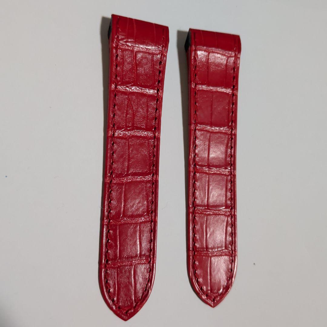 Cartier サントス LM 新品純正レザーベルト 赤 レッド クロコダイル