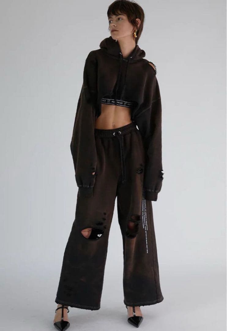 Prank project スプレー ダイ ダメージ スウェットパンツ