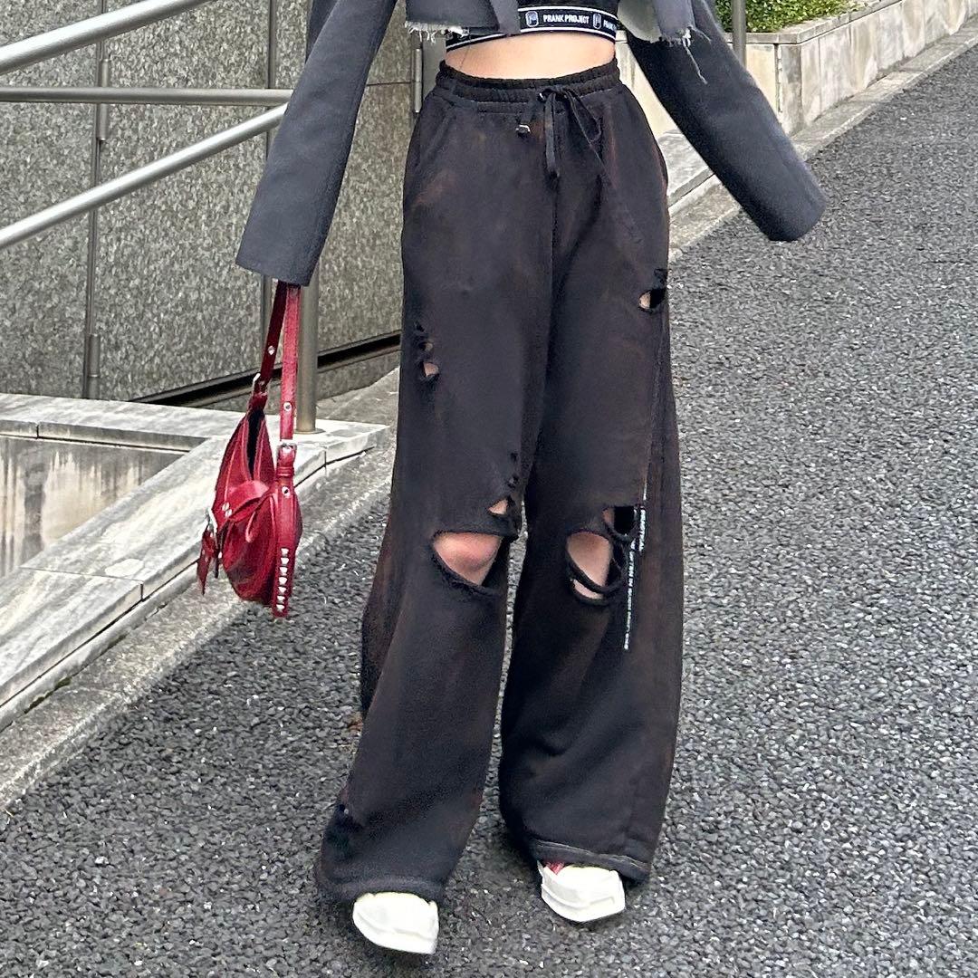 Prank project スプレー ダイ ダメージ スウェットパンツ