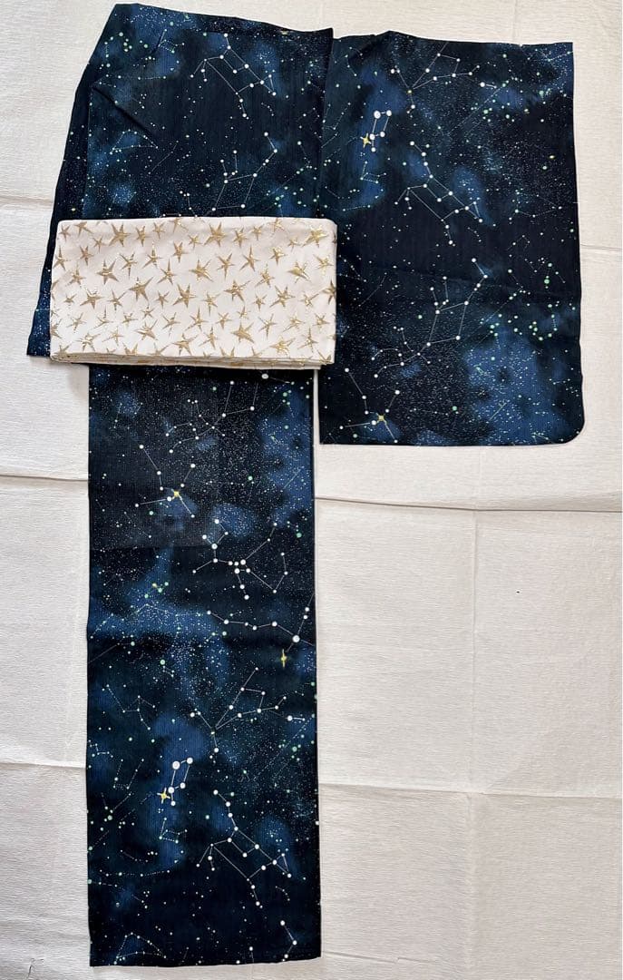 浴衣　新品未使用　星空　星座　広襟仕立て
