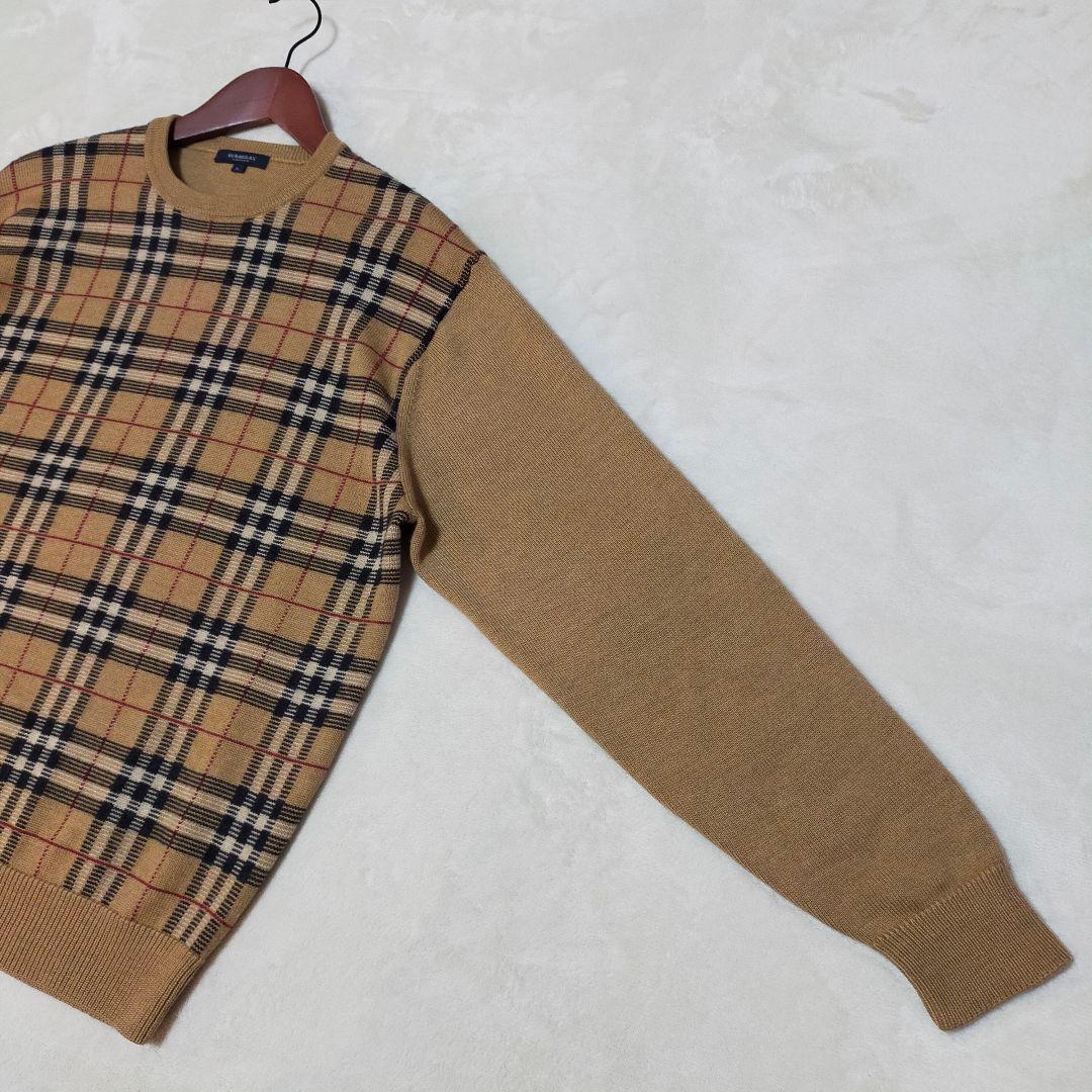 美品　BURBERRY　ノバチェック　ニットセーター　Lサイズ