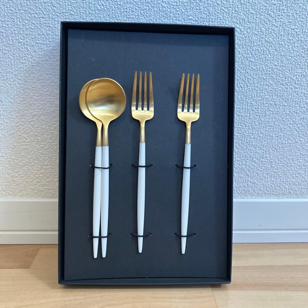 Cutipol カトラリーセット ホワイト ゴールド