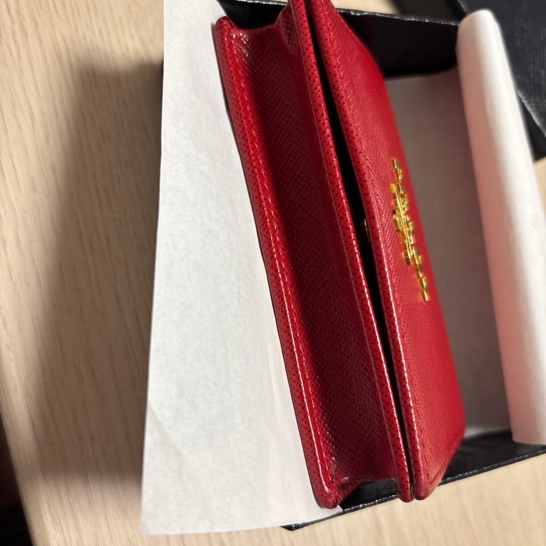 値下げ☆PRADA サフィアーノ　カードケース　赤