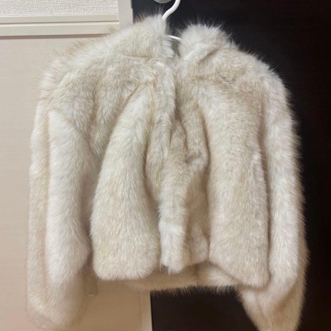 ジャケット・アウター Diante PREMIUM ECO FUR HOODIE COAT IVO