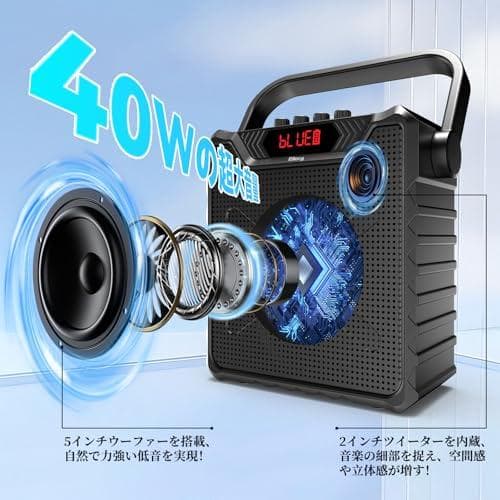 Giecy スピーカーセット 拡声器 ワイヤレスマイク2本 Bluetoothp