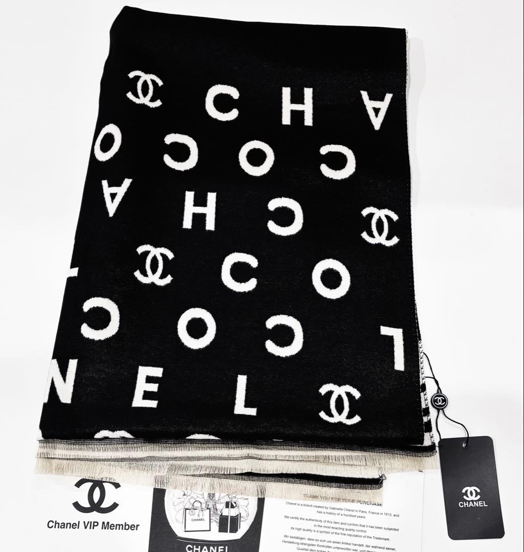 y*y様 CHANEL リバーシブルマフラー　カシミヤシルク　シャネルノベルティ