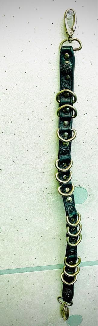 KMR I I ケムリ　ブラックレザー ウォレットチェーン スタッズ付き