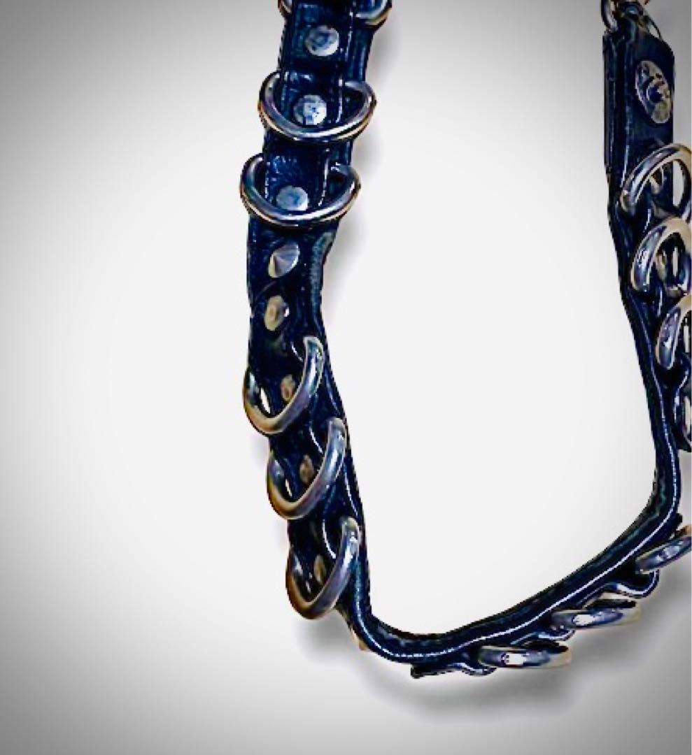 KMR I I ケムリ　ブラックレザー ウォレットチェーン スタッズ付き