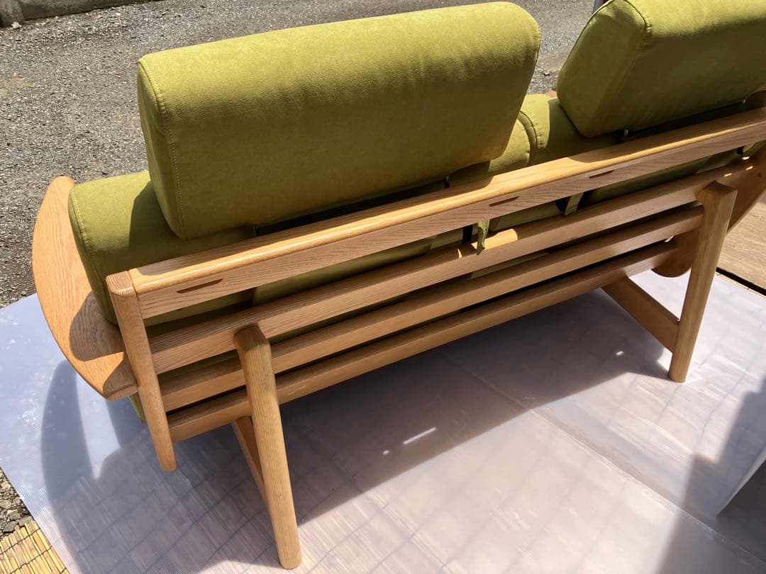 【完全売切り】浜本工芸2人掛けソファ 木製フレーム　WL-8250