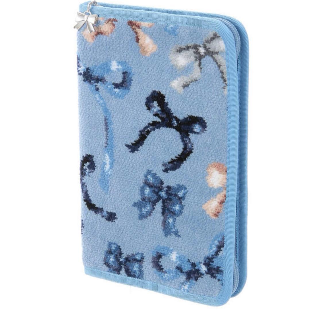 フェイラー　FEILER ライトブルー　リボン柄 マルチケース　母子手帳入れ