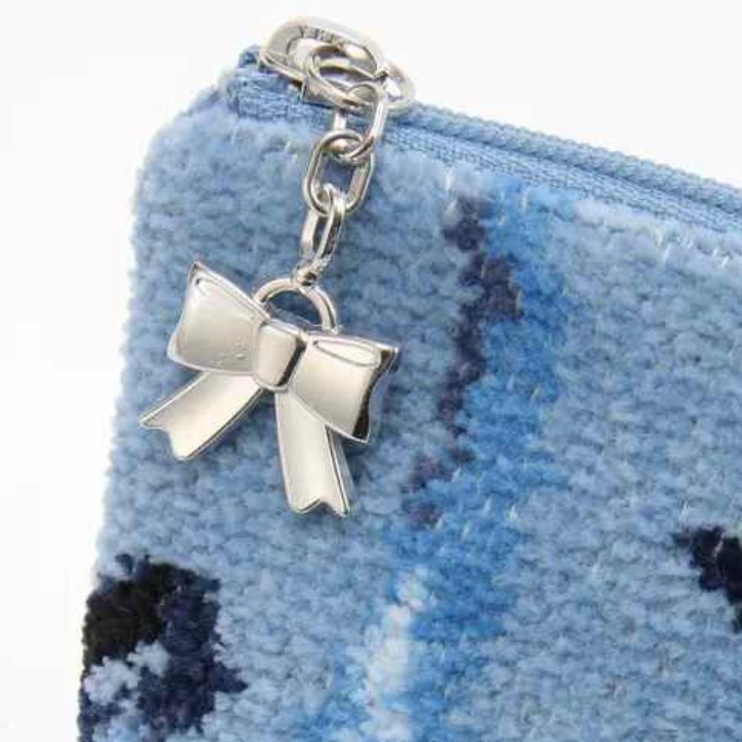 フェイラー　FEILER ライトブルー　リボン柄 マルチケース　母子手帳入れ