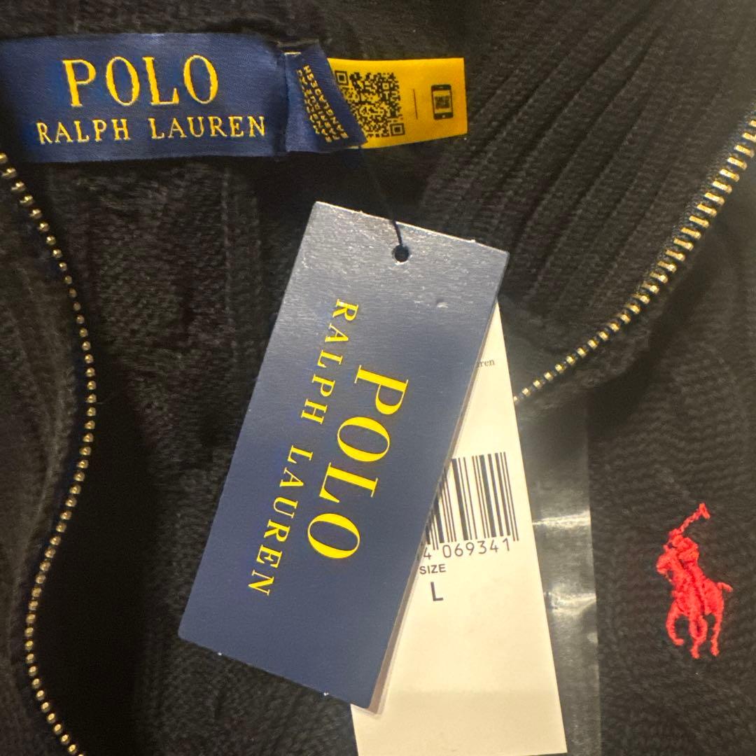 新品未使用　ラルフローレン　ケーブルニット　ネイビー　L