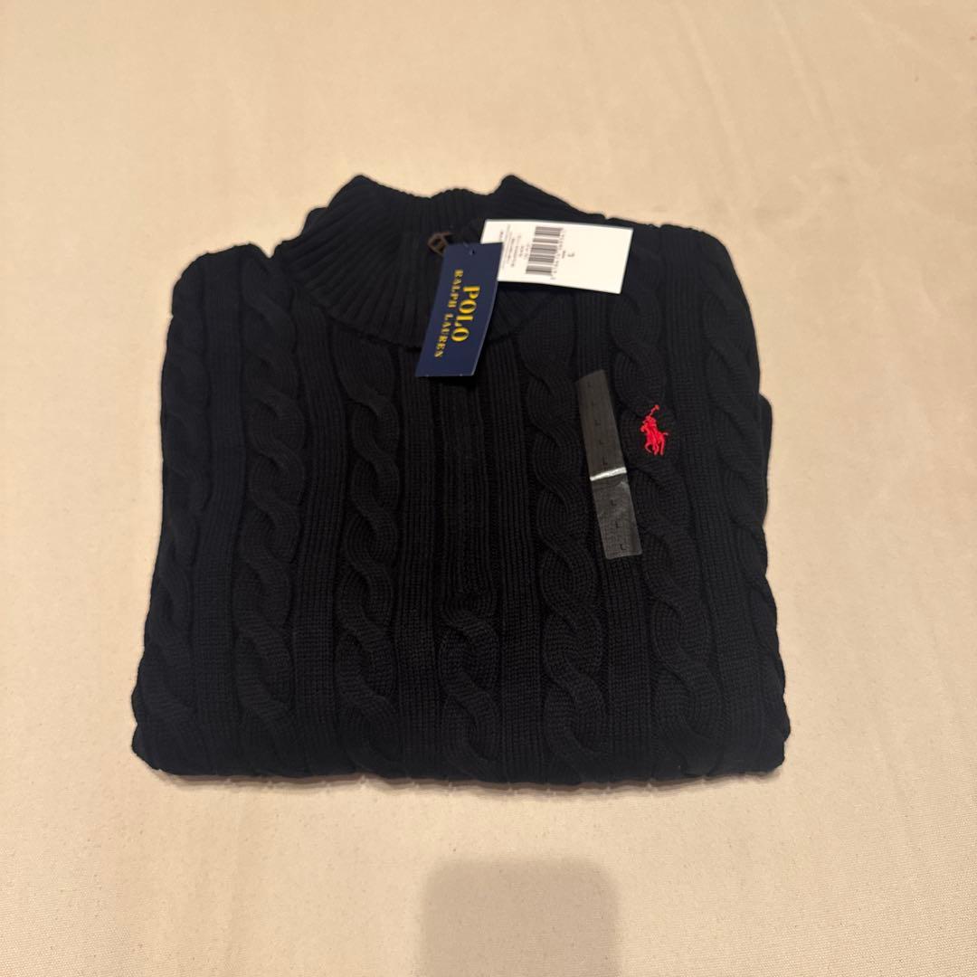 新品未使用　ラルフローレン　ケーブルニット　ネイビー　L