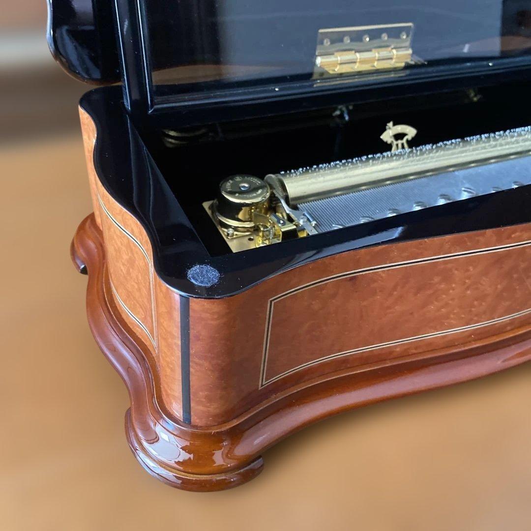 リュージュオルゴール　カノン　144弁　ホワイトローズ　スイス製　廃盤品　希少