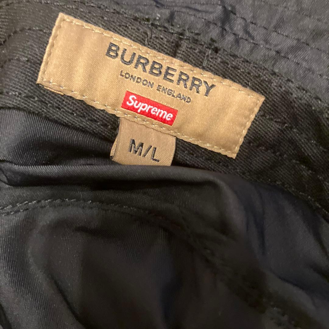 Burberry × Supreme バケットハット M/L 黒