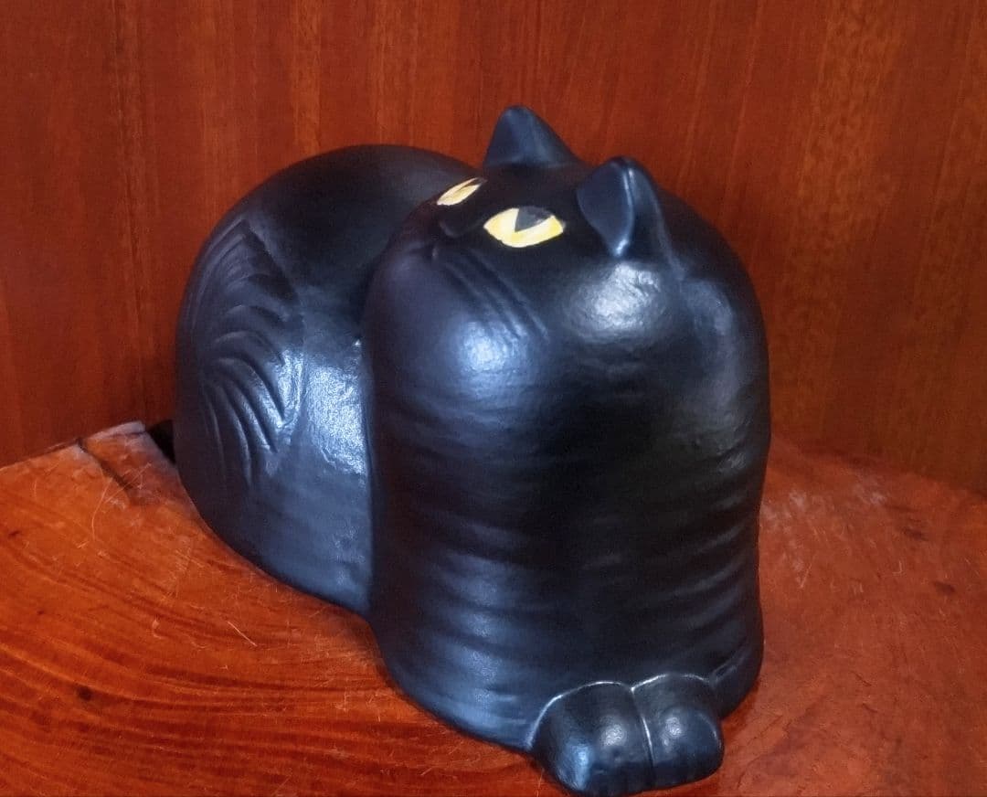 リサラーソン マイ オールブラック 深溝 北欧 美品