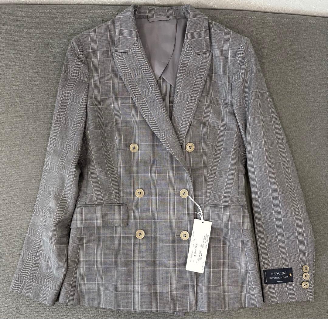 【新品】ザスーツカンパニー グレー チェック スーツ セットアップ S