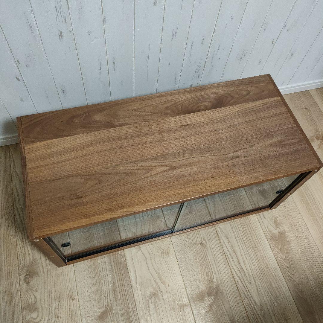 無印良品 スチールユニットシェルフ用・ボックス・ガラス引き戸・ウォールナット