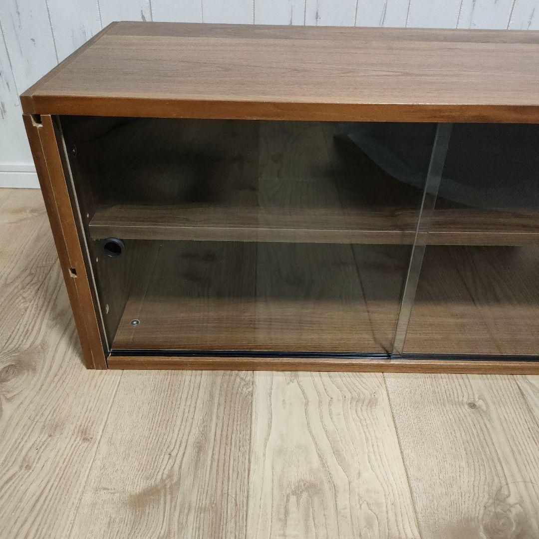 無印良品 スチールユニットシェルフ用・ボックス・ガラス引き戸・ウォールナット