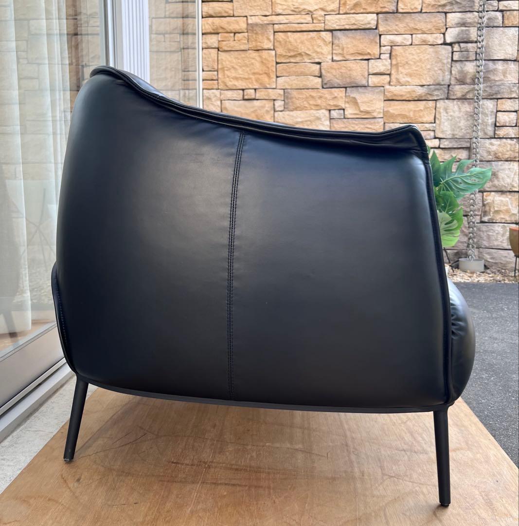 モダンスタイル　ラウンジチェア　② 本革張り　ミッドセンチュリー　シングルソファ