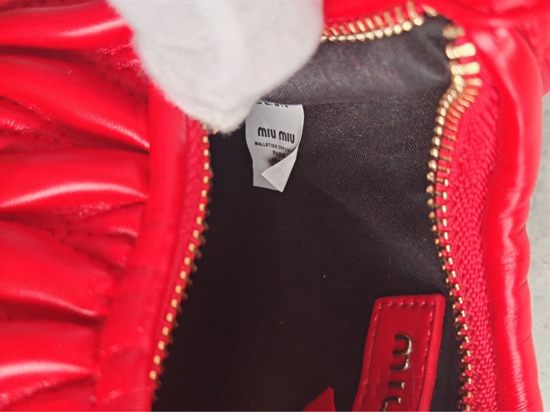 miu miu ミュウミュウ マテラッセ 2WAY ショルダーバッグ レッド美品