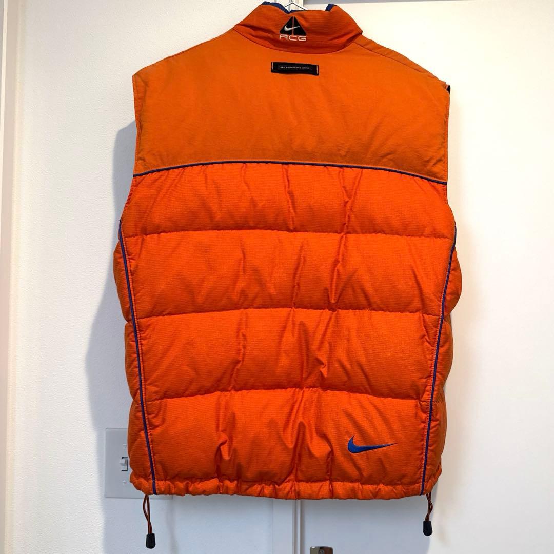 美品 90s NIKE ACG ダウン ベスト オレンジ ナイキ　　刺繍