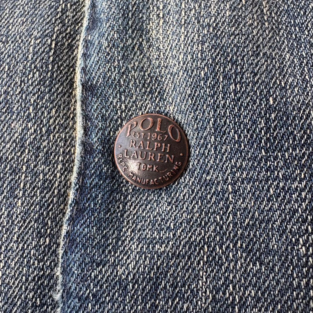 Ralph Lauren 中綿ベスト ネイティブ柄 デニム レザー切り替え