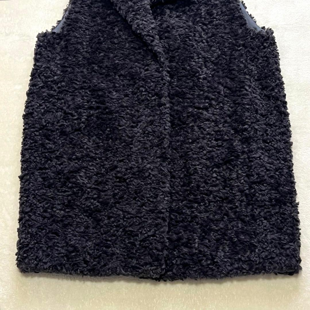 【未使用に近い】 スリードッツ　プードルボア　テーラードベスト　人気完売色