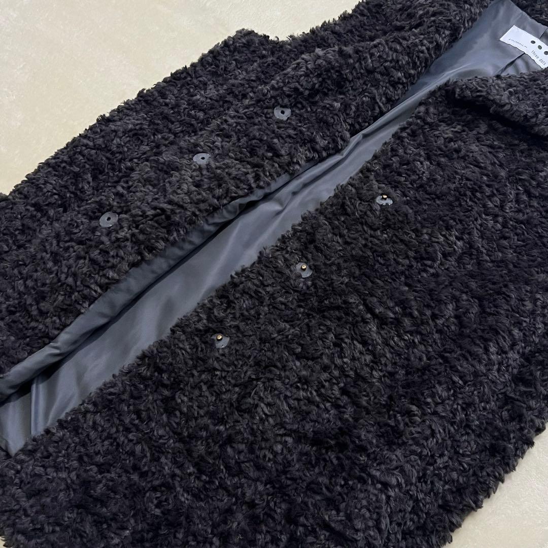 【未使用に近い】 スリードッツ　プードルボア　テーラードベスト　人気完売色