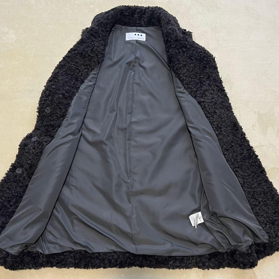 【未使用に近い】 スリードッツ　プードルボア　テーラードベスト　人気完売色