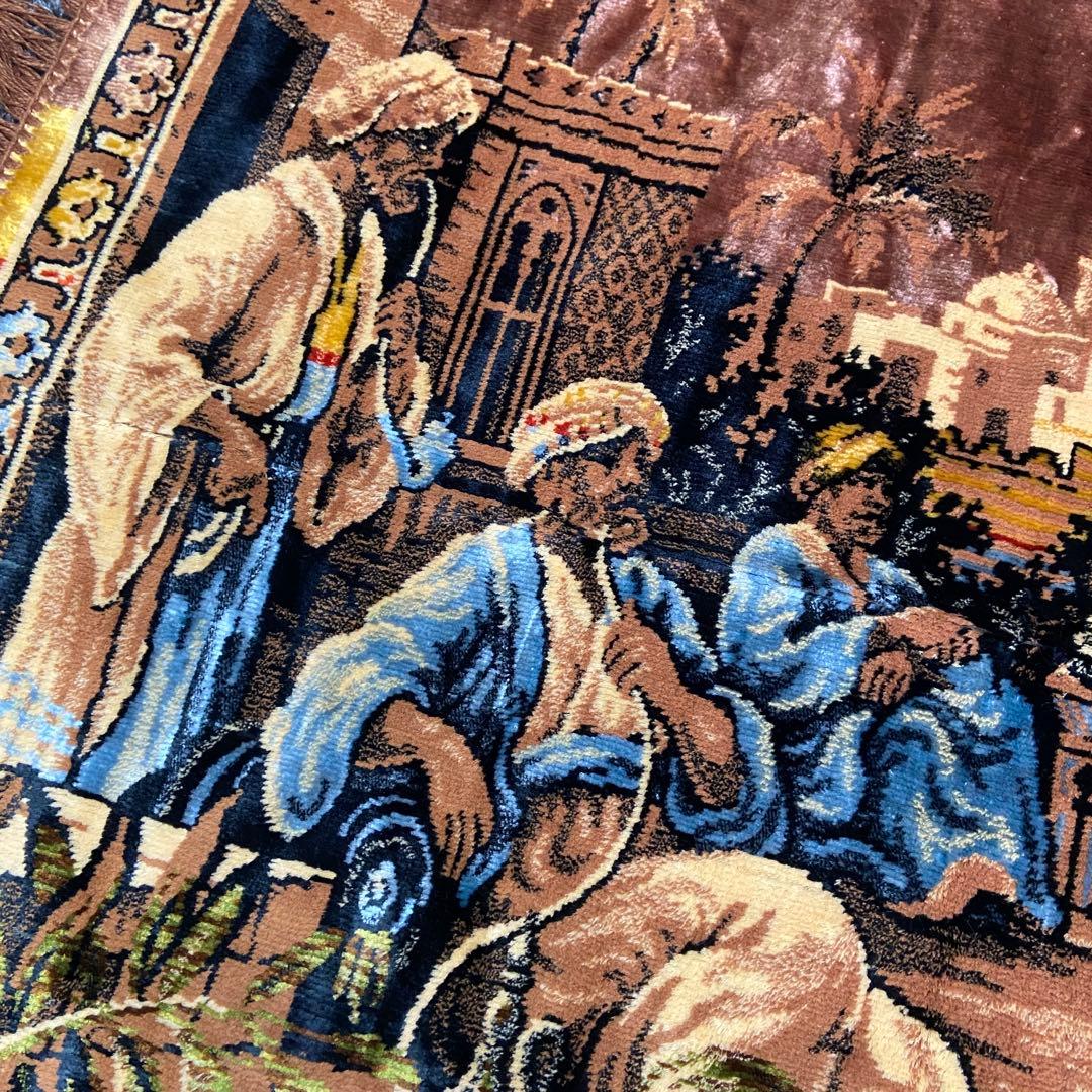ヴィンテージ　中東　アラビア　壁掛けタペストリー　ラグ