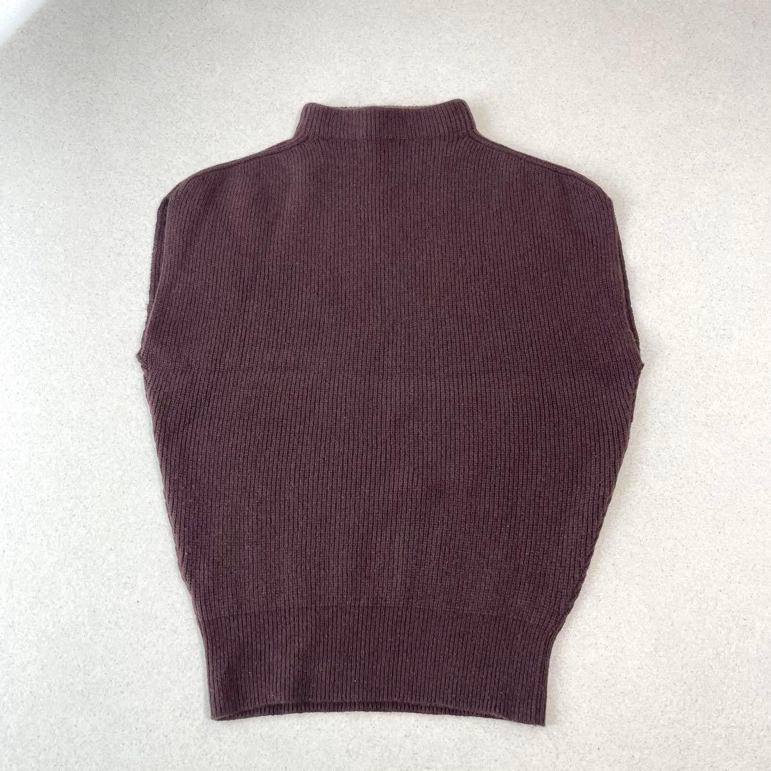 フルーツオブライフ カシミヤ混ウール リブニット ジレ ベスト 木蘭色