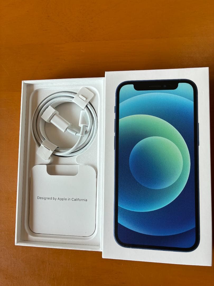 ＜美品＞iPhone 12mini ブルー 外箱、充電ケーブル、おまけ新品ケース