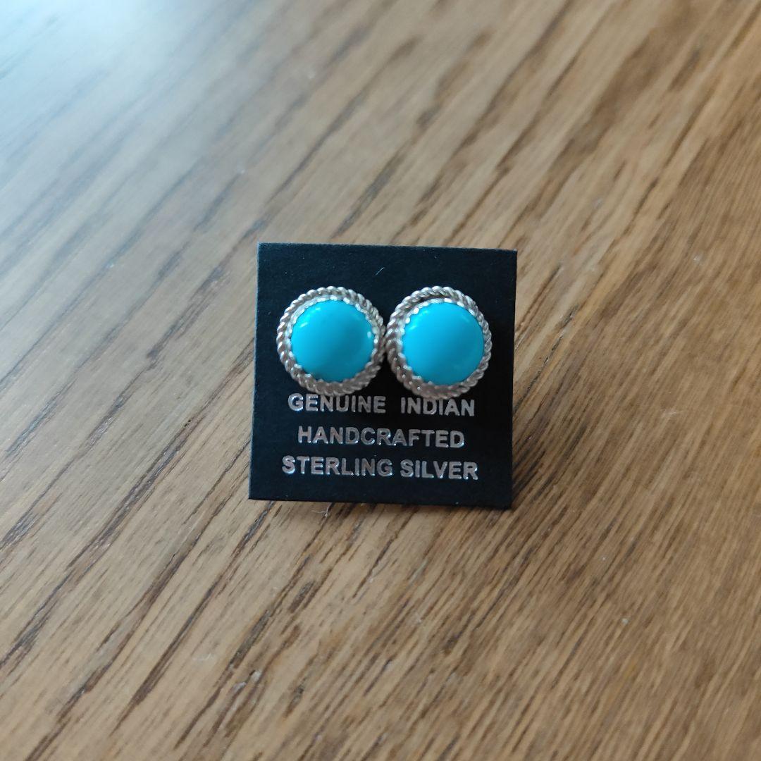 アメリカ購入★新品 インディアンジュエリーピアスターコイズトルコ石シルバー925