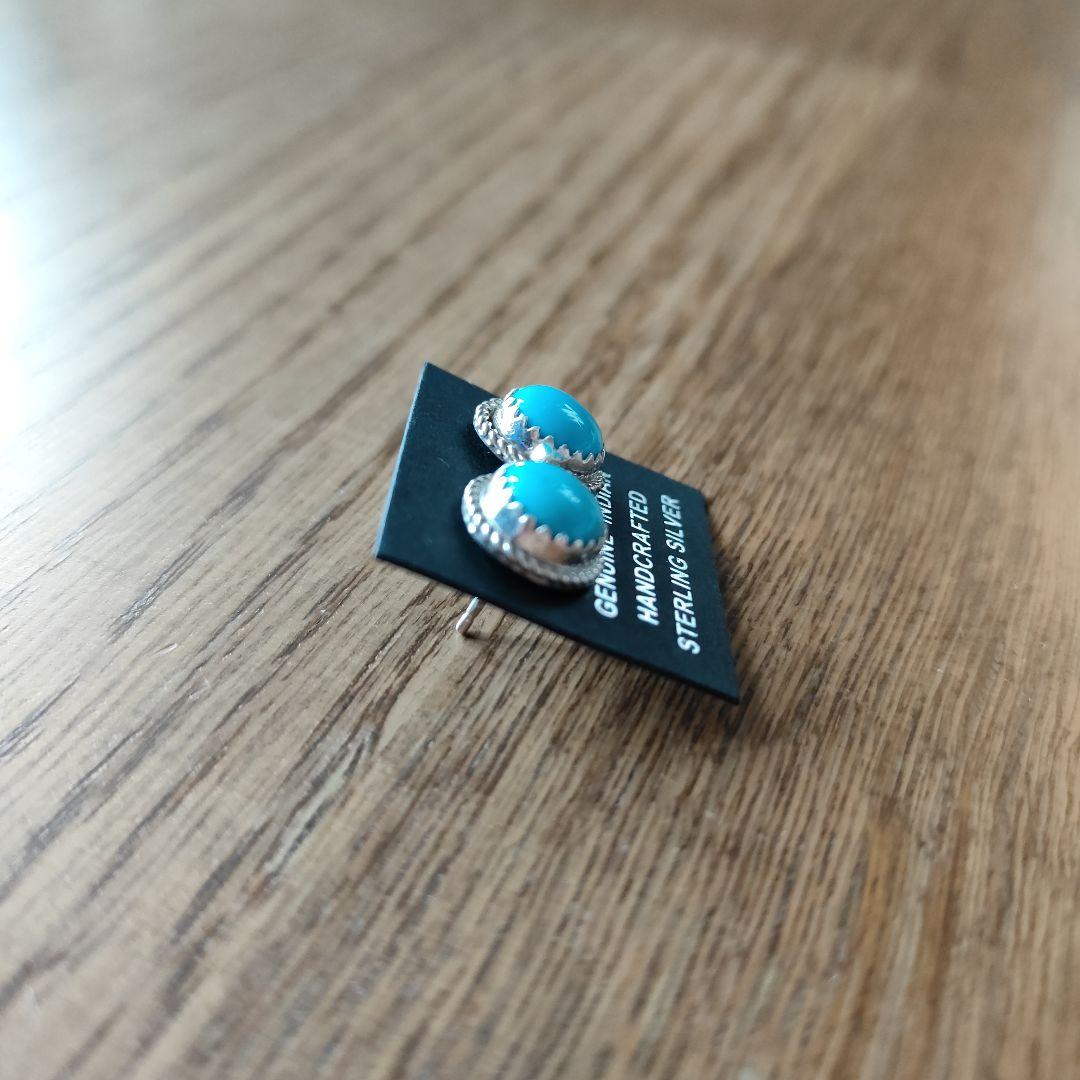 アメリカ購入★新品 インディアンジュエリーピアスターコイズトルコ石シルバー925