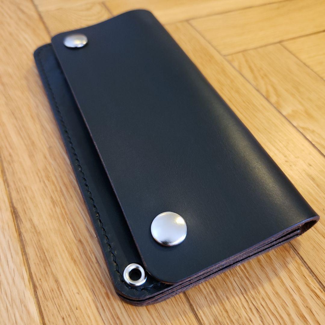 トラッカーウォレット　クロムエクセル　レザー　ブラック　長財布　茶芯