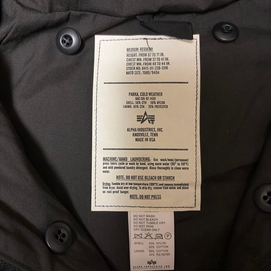 USA製 アルファ 新品 未使用 コールドウェザーパーカー デッドストック