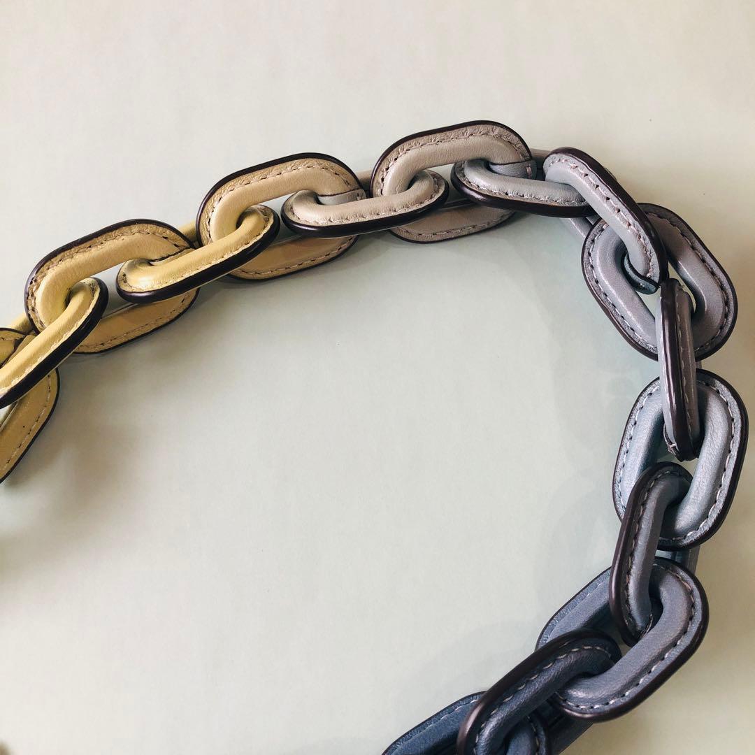 匿名配送／美品／COACH／レザー カバード ショート チェーン ストラップ／