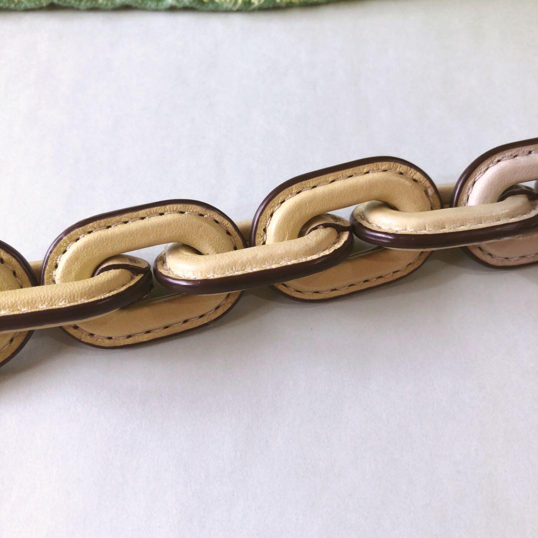 匿名配送／美品／COACH／レザー カバード ショート チェーン ストラップ／