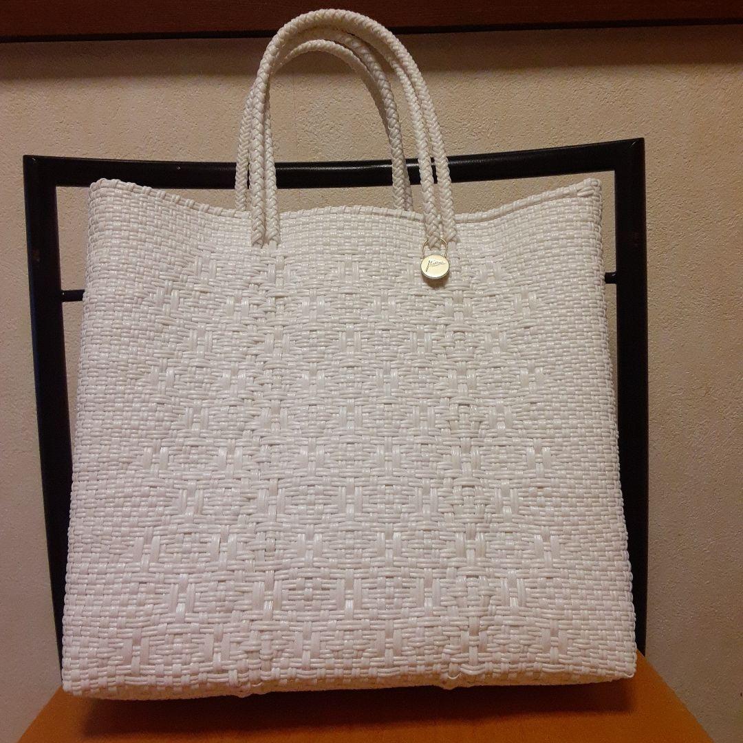 美品レトラ　メルカドバッグ　ホワイト　S