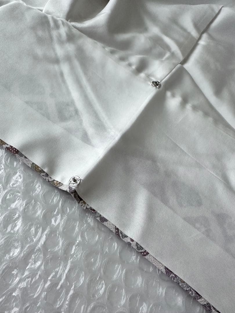 a07 未使用 花模様 正絹 小紋 裄 64.5