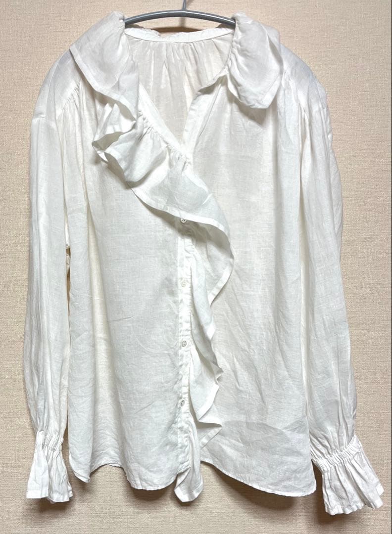 ジャーナルスタンダード ラックス　フレンチリネンフリルパフ　ブラウス　麻