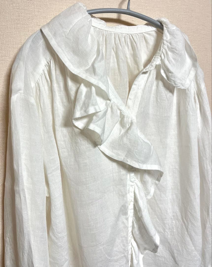 ジャーナルスタンダード ラックス　フレンチリネンフリルパフ　ブラウス　麻