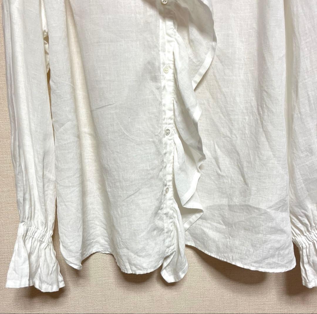 ジャーナルスタンダード ラックス　フレンチリネンフリルパフ　ブラウス　麻