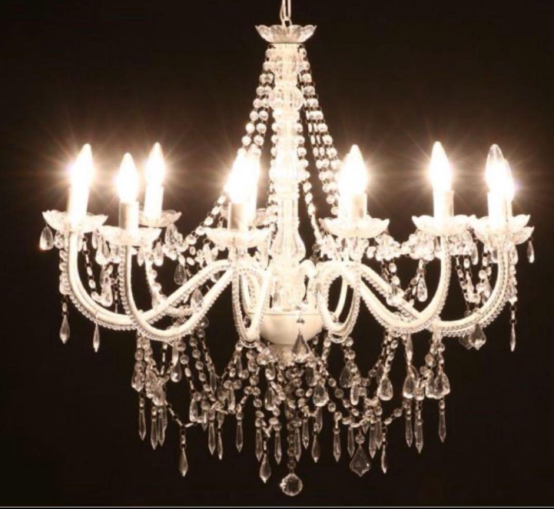 シャンデリア 透明ビーズ 12灯 取扱説明書、おまけ付き